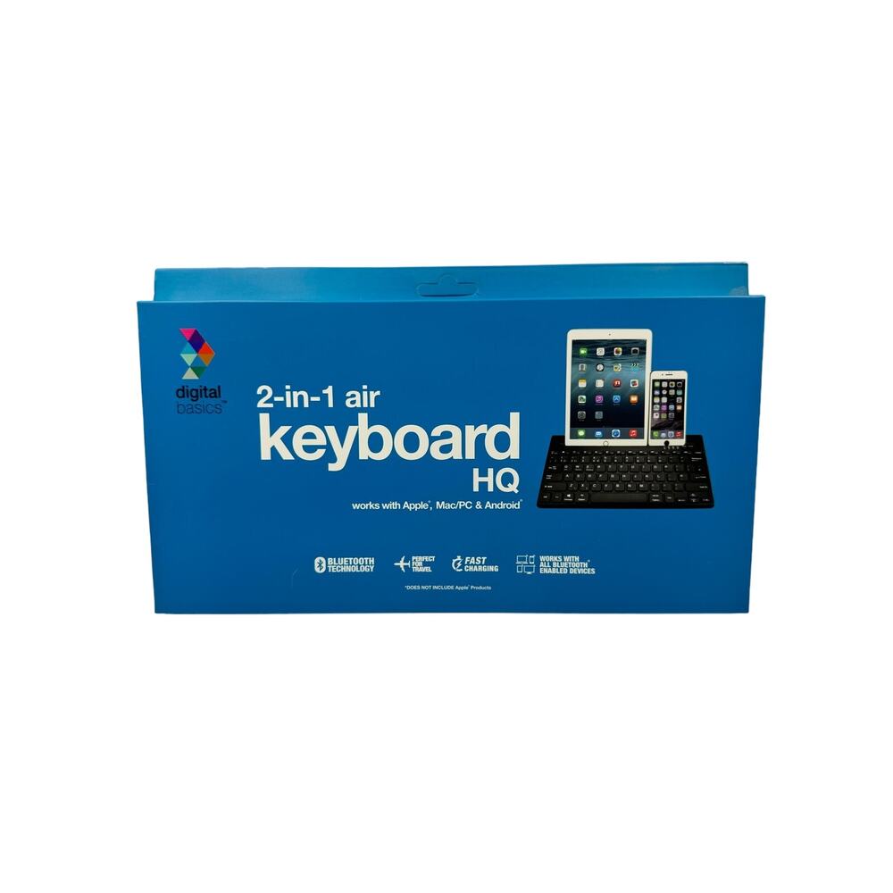 Keyboard HQ 2 -in-1 air ,works with Apple, Mac PC & Android